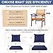 Fabuday Outdoor Chair Cushions Set - 22 x 22 Inch Waterproof & Fade Resistant Patio Furniture with Removable Cover Deep Seat & Back Pillow with Ties Replacement for Sunbrella Outside Sofa Couch Blue
