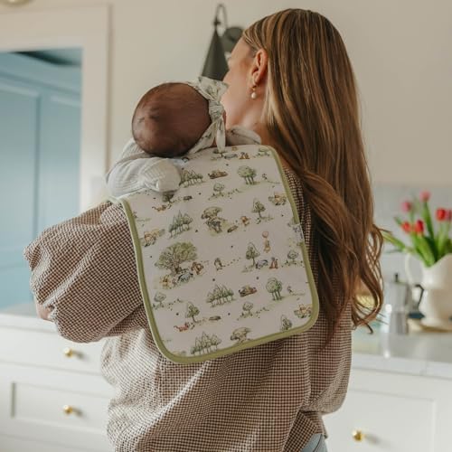 Image of Copper Pearl Baby Burp Cloth Large 21''x10'' Size Premium Absorbent Triple Layer 3-Pack Gift Set Hundred Acre Wood