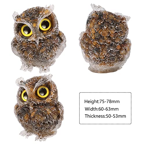 KYEYGWO Tiger's Eye Cute Crystal Owl Figure Ornaments Decorative Resin Bird Statues for Home Office Table Mini Stone Animal Sculpture Talisman Micro Landscape - Image 2