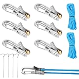 Rope Roller Tightening Tool, Retractable Paracord Adjusters Including Cam Buckle Tensioner Accessory Cord, Ratchet Tie Down Strap Tightener for Camping Tarps Guy Pulley Lines Boating & Outdoor Gear