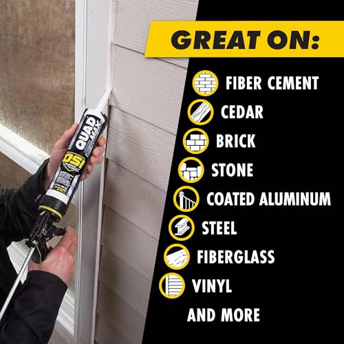 Image of OSI Quad Max Window, Door and Siding Sealant, Clear, 9.5 fl oz Cartridge, 12 Pack