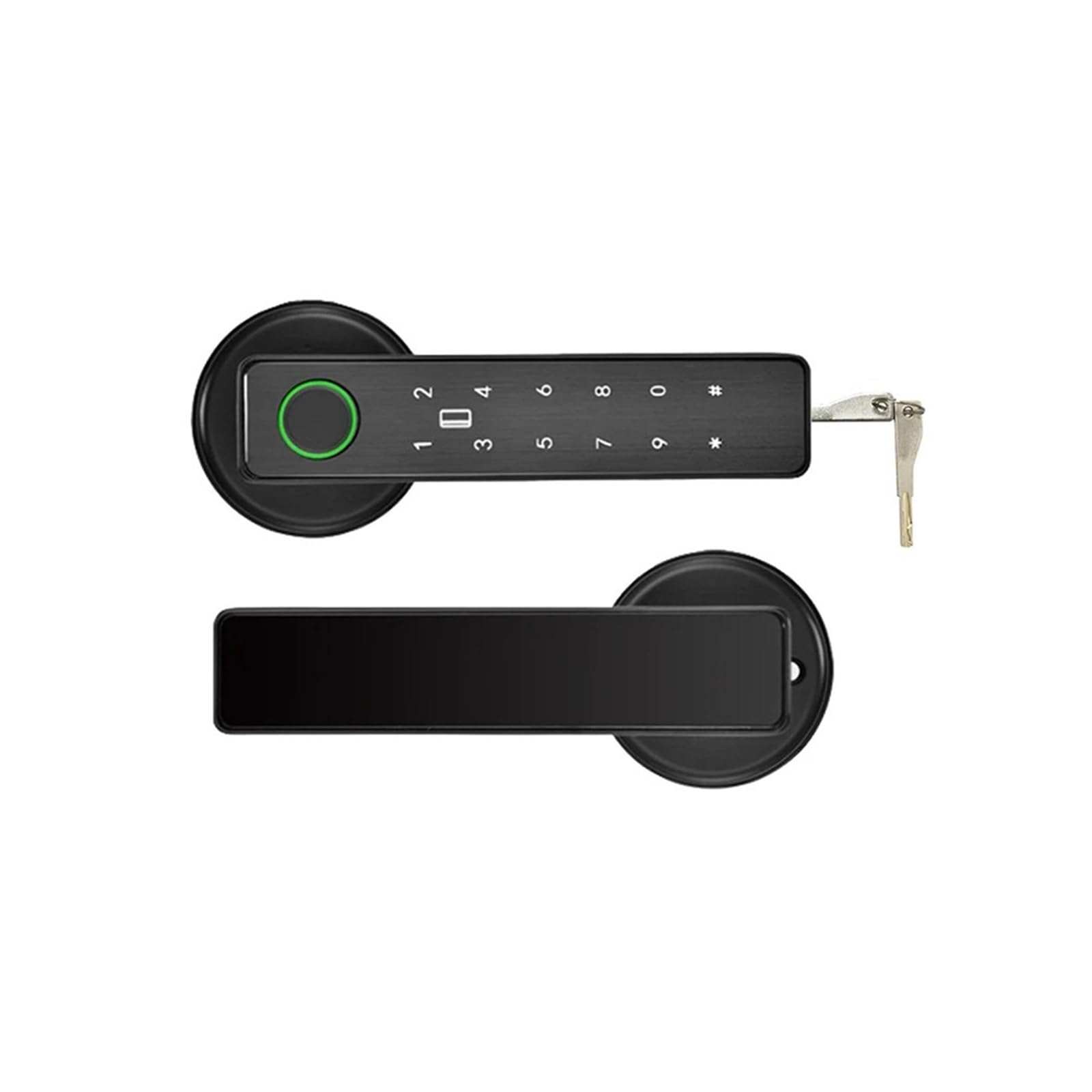 JVDDI Smart Door Handle, Deadbolt Lock Control Smart Fingerprint Password RFID IC Card Sensing Single Latch(Nero,WiFi)