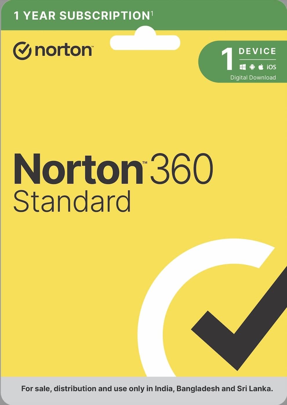 Norton 360 Standard | 1 User 1 Year | Total Security for PC, Mac, Android or iOS | Also Includes Password Manager | 10GB PC Cloud Back Up | SafeCam for PC | Product Key | No CD (B0CNDDH8Q5) Amazon Price History, Amazon Price Tracker