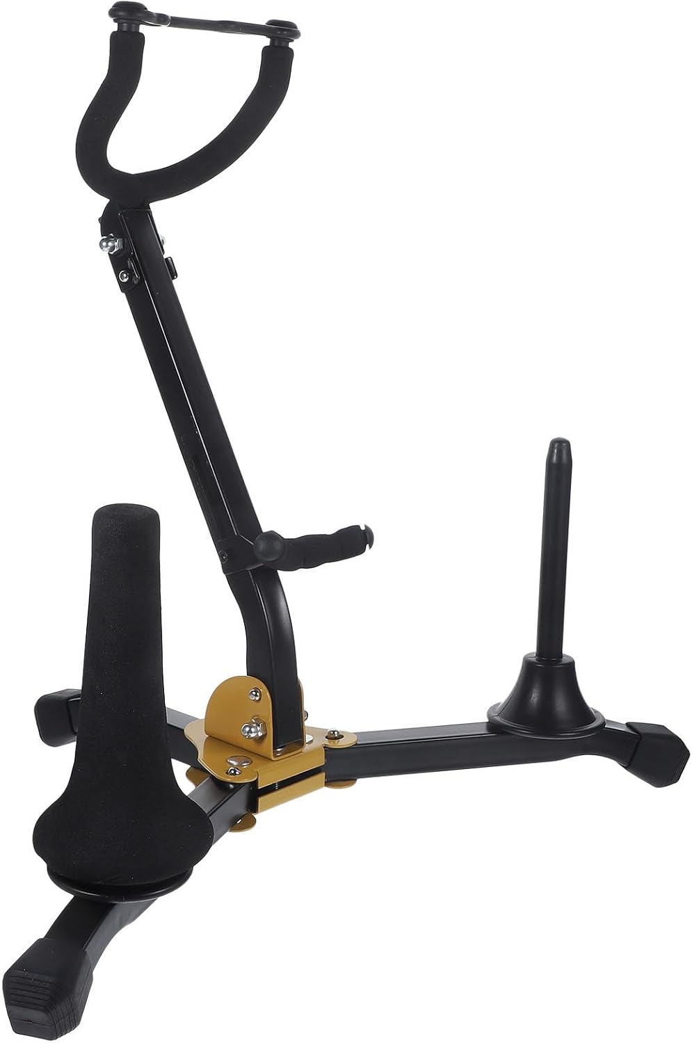 BESPORTBLE Folding Alto Tenor Saxophone Holder Stand 2 Flute and Clarinet Supports, Portable Wind Instrument Rack for Music Practice and Performance