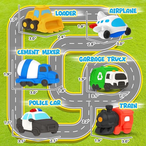 6 PCS Vehicle Floating Bath Toys Mold Free Infant Bath Tub Toys for 12 Months - No Hole Bathtub Toys for Toddlers 1-3 Water Pool Toys for Baby Toddler Ages 1+ - Image 3