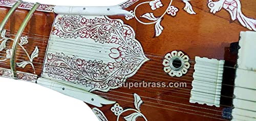 #1 Acoustic Electric Sitar With Special Sound Hole, Traditional Floral Decorations, Cedar Construction #TOP3
