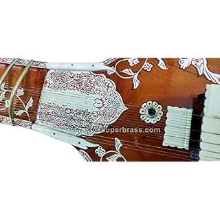 superbrass #1 Sitar électrique acoustique avec trou sonore spécial, décorations florales traditionnelles, construction… – Image 4