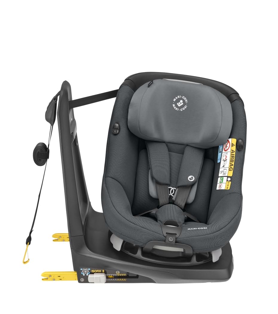 Maxi-Cosi Axissfix, i-Size, Silla de coche giratoria 360° isofix, silla auto reclinable y contramarcha para bebés 4 meses - 4 años, 61-105 cm, Authentic Graphite