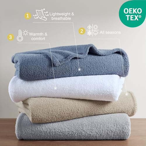 Beautyrest BR51-4445 Fuzzy Knit Blanket Dream Soft Blanket Cozy Breathable Cover Luxrurious Feathersoft Feel, All Seasons Lightweight Bedding thumb #2