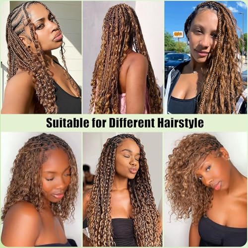 Color 30 Boho Human Hair Extensions - Light Brown Deep Wave
