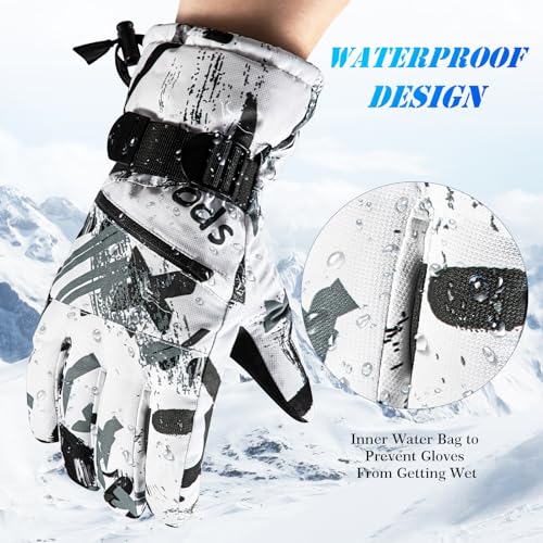clubone Winter Gloves, Ski Gloves for Men Women, Waterproof Touchscreen Snow Gloves, Snowboard Gloves for Ski Running Snowbarding