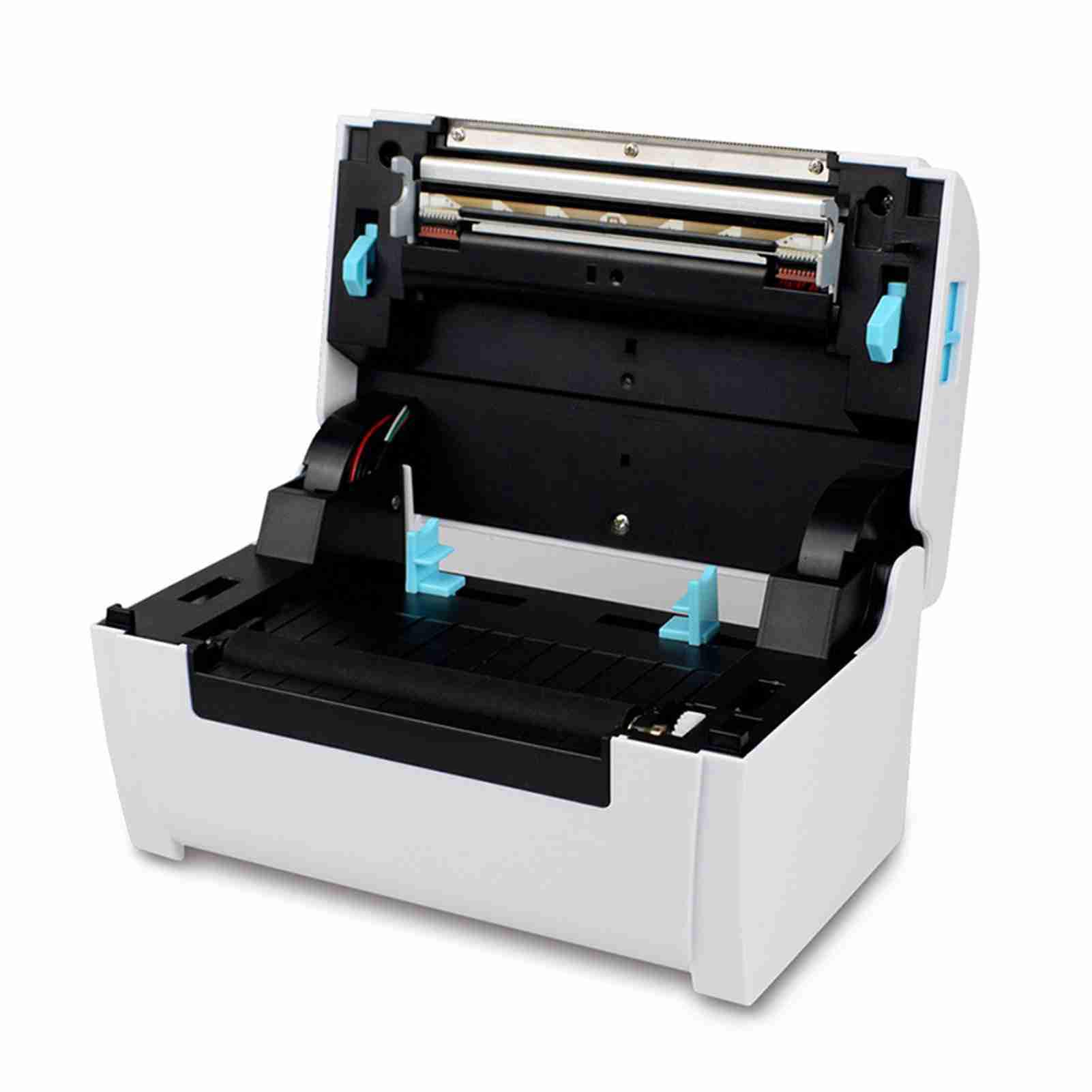 HUIOP Termiczna drukarka etykiet, drukarka etykiet termicznych drukarka etykiet szybka wysyłka obsługa połączenia USB BT szerokość papieru 40-110 mm