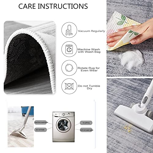 Black And White Lion Area Rug, Fashion Creative Ferocious Lion Carpet Outdoor Indoor Washable Rug, Art Floor Mat Indoor Rugs Soft Mats For Bedroom Living Room Nursery Kids Room 6X9Ft #TOP5