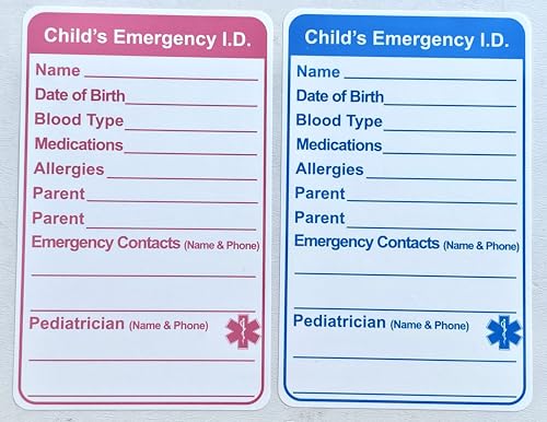 2.5x4 inch 20PCS Infant in Case of Emergency Stickers Child Emergency Contact Car Seat Safety Alert Attachment Stickers