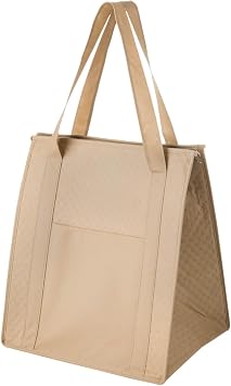 COVAX Custom Insulated Cooler Lunch Bag Set of 300, Personalized Bulk Pack - Perfect for Work, Travel, Outdoor Events - Tan