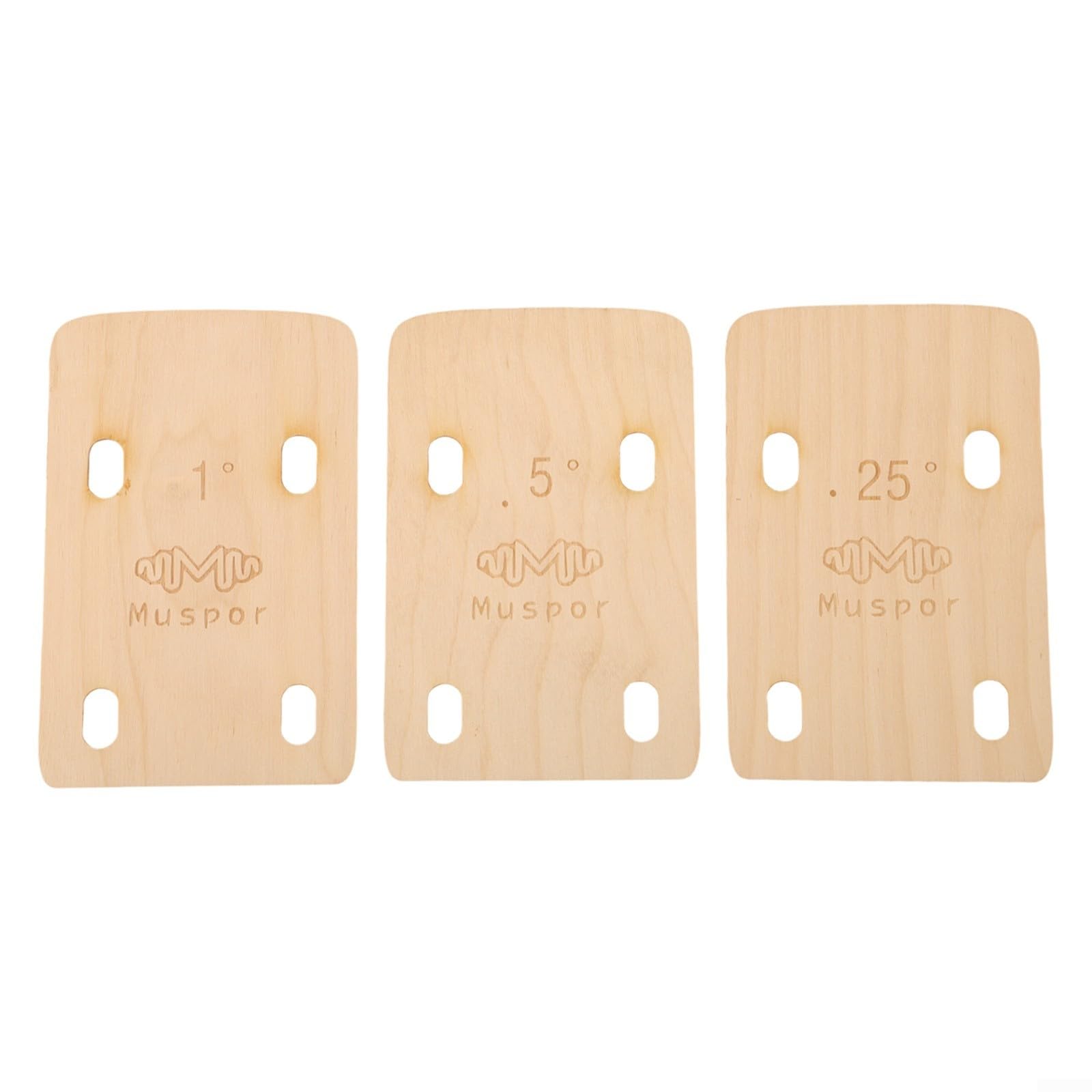 Electric Bass Neck Shims Set, 3 Pieces 1 Degree Replacement Parts for Bolt-On Neck, Wooden Guitar Neck Plate Adjustment