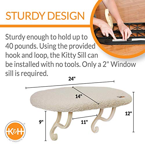K&H Pet Products Kitty Sill Fleece, Cat Window Perch Unheated - 14 X 24 Inches #TOP1