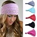 Bodermincer 8 Colors/set Women Girl Bandanas Lace Flower Beach Headband Hair Band Chic Wide Headwraps Accessories Hot Sale (8 Colors/set)