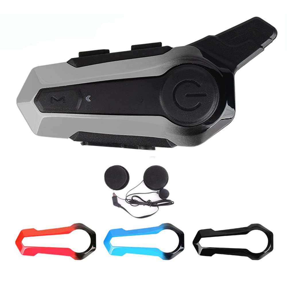Bamberg Interfono per Moto Bluetooth Auricolare Interfono Universale con Riduzione del Rumore per Integrale 3 Colori Telaio