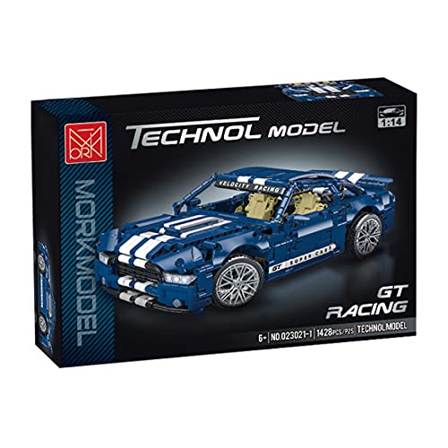 LDB SHOP Technik Bausteine Auto, 1428 Klemmbausteine Technik Sportwagen Bausatz, 1:14 Technik Rennwagen Modell Bauset… – Bild 3