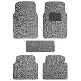 Autofurnish Curly Car Foot Mat Compatible with Universal Fits All Cars | Grass/Noodle Mat | Anti-Skid | (Grey Black)