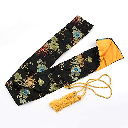 太極拳キャリーケース、シルク53インチ日本刀サムライソード収納バッグ太極拳剣キャリーケース、ゴールデンタッセル付き、U(M)