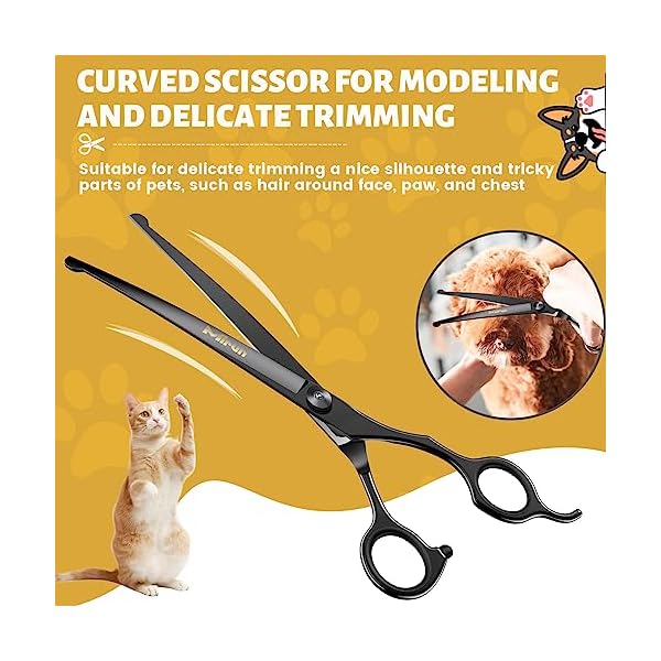 Dog Grooming Scissors Kit Professional,Dog Scissors for Grooming with Safety Round Tips,Titanium-plated stainless steel Grooming Scissors for Dogs & Cats,Dog Grooming Supplies,Thinning Shears for Dogs Dog Grooming Scissors Kit Professional,Dog Scissors for Grooming with Safety Round Tips,Titanium-plated stainless steel Grooming Scissors for Dogs & Cats,Dog Grooming Supplies,Thinning Shears for Dogs