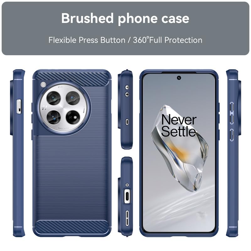 Image of Hybrid Carbon Fiber Back Case for OnePlus 12 (Blue)