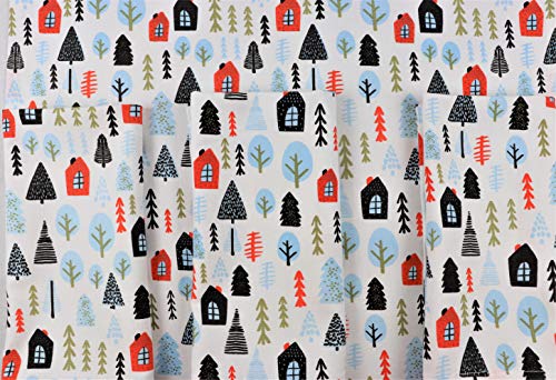 Crabtree Collection Deluxe Holiday Cotton Thanksgiving Christmas Table Linens, Bright Colors for Kitchens and Dining Rooms - (Winter Home Napkin Set) - Thumbnail 3