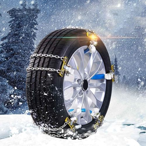 Baceyong Car Snow Chains Snow Socks Adjustable Anti-Skid Emergency Traction Winter Tyre Chain 10pcs Compatible with Tire Widths 235-265mm Car SUVs MPVs