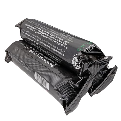 Räucherkohle 33 mm – 3 Rollen (30 Tabletten) | Selbstzündende Kohletabletten mit Räuchermulde | Gleichmäßige Glut für Harze & Kräuter | Stylische Schwarze Verpackung Lebensquelle Plus