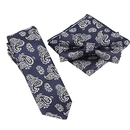 Set 3 Piezas Corbata para Hombre con Pañuelo y Moño miniatura 1