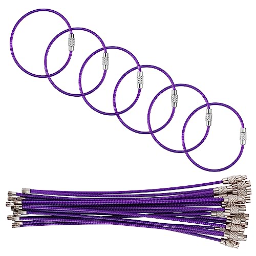 Image of 5.9in /15cm Stainless Steel Keychain Cable,Wire Diameter 2mm Metal Key Ring Loop,20 Pieces