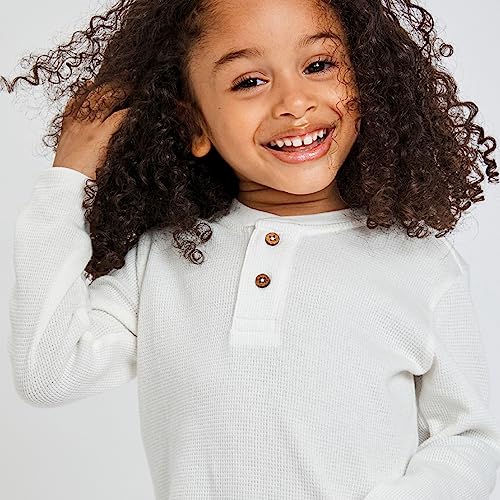 HonestBaby 5-pack Waffle Henley Long Sleeve Shirts 100% Organic Cotton for Infant Baby and Toddler Boys, Unisex4