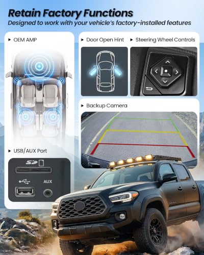 Image of Cidava 13 Inch Car Radio for Toyota Tacoma 2016-2023 | T-style Car Stereo Head Unit Replacement with Wireless CarPlay /Android Auto, Fast Boot, Upgraded DSP & EQ, 4G LTE, 8+128GB