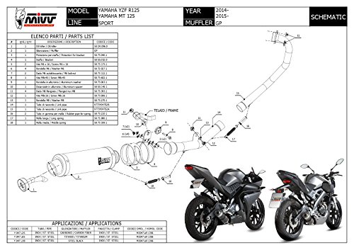 MIVV-Auspuff YAMAHA MT-07 Bj.ab 2014 (GP,Edelstahl schwarz,Motorrad) - 4