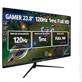 Monitor Gamer 23.8” 120Hz 1ms Full HD Tela para PC e Setup com HDMI VGA VESA Compatível FreeSync G-Sync para Jogos Trabalho e Estudo