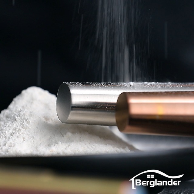 Berglander Finition mate de rouleau à pâtisserie en acier inoxydable avec placage de titane doré pour la cuisson de pâte à pizza, tarte, cookie, ustensiles de cuisine