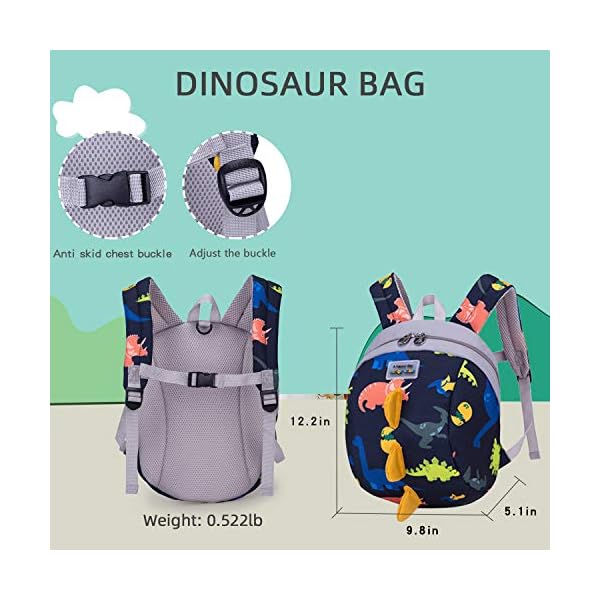 willikiva Dinosaurier Kleinkind Mini Rucksack Kinder Baby Sicherheitsgeschirr Leine Wasserdicht Jungen und Mädchen – Bild 3