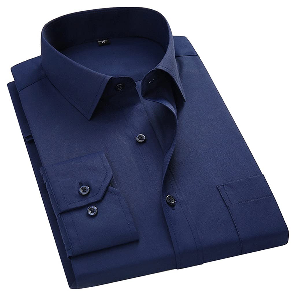 Men Business Casual Long Sleeved Shirt for Male Solid Color Dress Shirts Slim Fit Chemise Homme Camisa Social