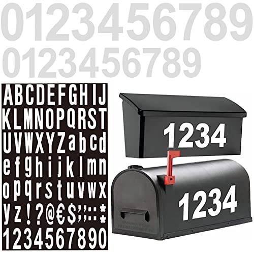 AUXHCYL 408 Pièces Autocollants De Numéro De Boîte aux Lettres,Chiffre Boite aux Lettres Réfléchissants,Numero Boite aux Lettres Auto Adhésif Lettres Vinyle pour Boîte aux Lettres Extérieur Cover