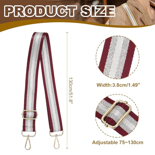 Image of PATIKIL Purse Strap, Wide Shoulder Strap Adjustable Crossbody Bag Straps Universal Replacement Shoulder Bag Belt for Women's Handbags Canvas Guitar Bag Backpack, Deep Red