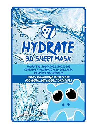 W7 Hydrate 3D Sheet Mask Face Mask Skin Care Hydrating Moisturising X1