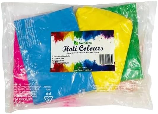 Holi Color, Festive Colours, Holi Powder, Parties, Pack of 5 (100gm each color)