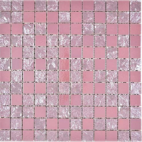 Piastrelle Talavera Messicane Rosa 10,5x10,5 Cm – Fatte A Mano, Decorative Per Bagno, Cucina, Doccia, Effetto Brillante E Unico
