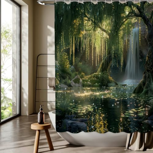 Rideau de douche verdure et cascade pour créer un spa zen - 4