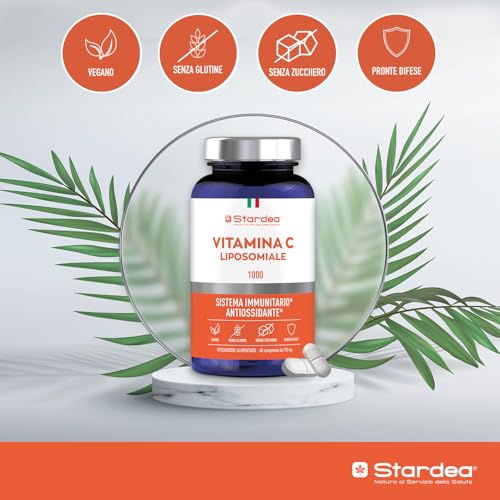 STARDEA VITAMINA C LIPOSOMIALE 1000 mg | 60 compresse | SISTEMA IMMUNITARIO | ANTIOSSIDANTE | Energia | Alto assorbimento | Rilascio prolungato | Senza glutine e Senza zucchero | Stardea - 4