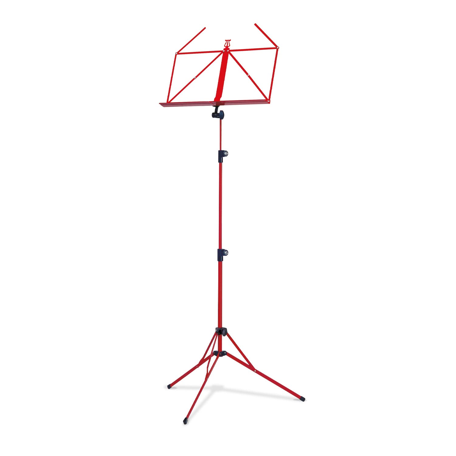 K&M 100/5 Leggio rosso - Leggio per spartiti estensibile 50 - 130 cm - base e appoggio metallico pieghevole