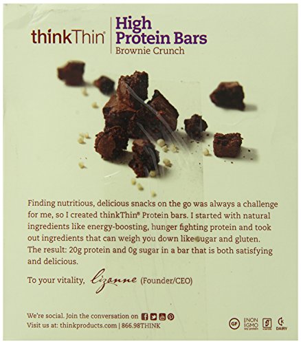 ThinkThin Barra Proteica Brownie Crunch 60 g 10 Unid miniatura 6