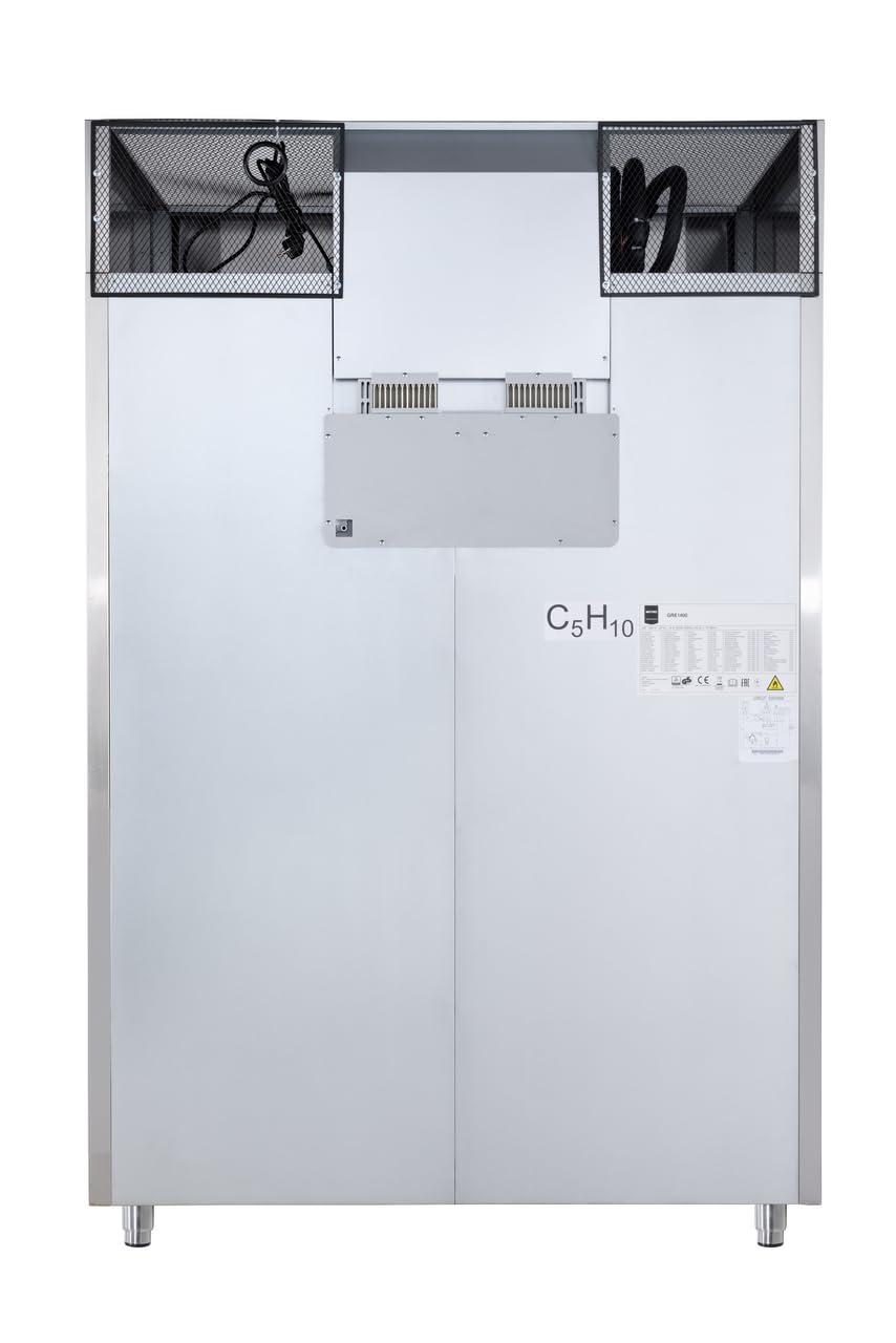 METRO Professional Refrigerador Comercial de Dos Puertas GRE21400, Plateado, Acero Inoxidable, 955 L, con Iluminación LED
